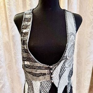 Kimchi Blue Black and Gray Sequin Vest